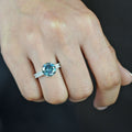 Pretty Blue Diamond Solitaire Ring with Accents- 3.55 Ct Certified WATCH VIDEO - ZeeDiamonds
