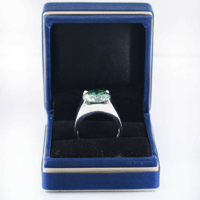 RARE 17.95 Ct Round Blue Diamond Solitaire Ring In Bezel Style- WATCH VIDEO - ZeeDiamonds