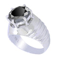 2.5 Cts Certified Black Diamond Wedding Ring In 925 Sterling Silver - ZeeDiamonds