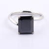 4 Ct AAA Certified Radiant Shape Black Diamond Solitaire Ring In 925 Silver. Great Brilliance