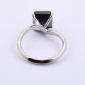4 Ct AAA Certified Radiant Shape Black Diamond Ring In 925 Silver. - ZeeDiamonds