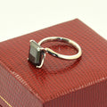 4 Ct AAA Certified Radiant Shape Black Diamond Ring In 925 Silver. - ZeeDiamonds