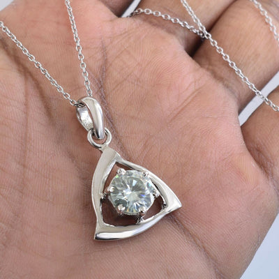 Designer 3 Ct Off White Diamond Pendant in 925 Silver with Prong Setting, Great Shine & Luster! Certified Diamond! Gift For Birthday/Wedding! - ZeeDiamonds