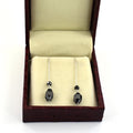 10.00 Ct Certified Black Diamond Dangler Drop Earrings in Sterling Silver - ZeeDiamonds