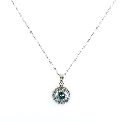 Elegant 2.15 Ct Blue Diamond Pendant with Accents, Great Sparkle & Luster, Gift for Anniversary - ZeeDiamonds