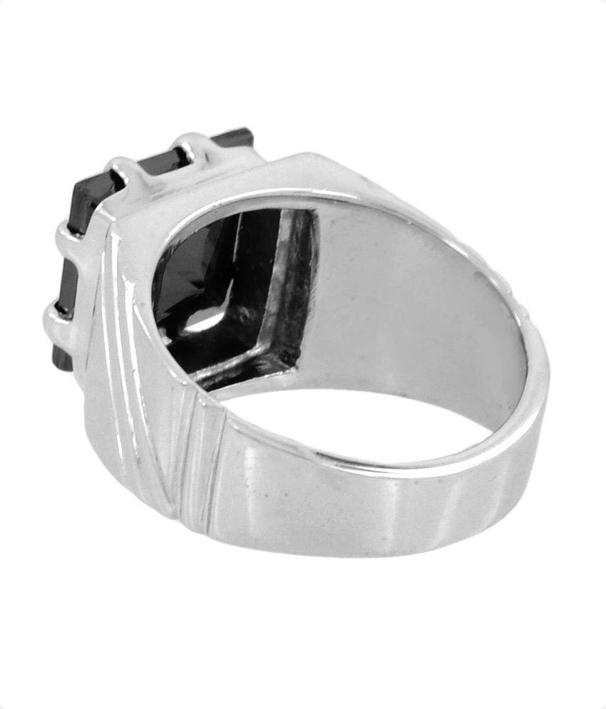 4.6 Cts Certified Princess Cut Black Diamond Men's Ring For Gift - ZeeDiamonds