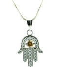 0.50 Ct Champagne Diamond Hamsa Hand Pendant With Accents- Beautiful Design - ZeeDiamonds