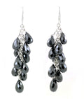 Drop Shape Black Diamond Necklace With Matching Dangler Earrings - ZeeDiamonds