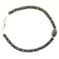 30 Cts Jet Black Diamond With Drum Cut Bead Bracelet In Sterling Silver - ZeeDiamonds