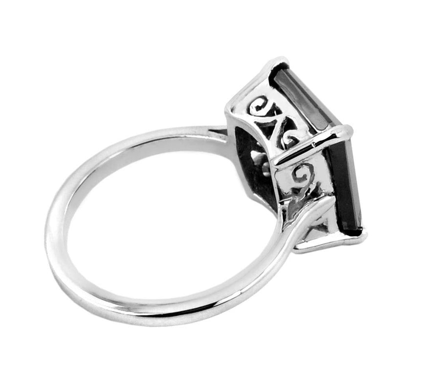 2-4 Ct Princess Cut Black Diamond Solitaire Ring In 925 Silver For Gift - ZeeDiamonds