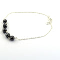 6mm Black Diamond Sterling Silver Chain Bracelet AAA Certified Beads - ZeeDiamonds