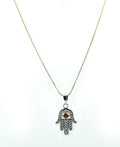 0.50 Ct Champagne Diamond Hamsa Hand Pendant With Accents- Beautiful Design - ZeeDiamonds