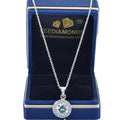 Elegant 2.15 Ct Blue Diamond Pendant with Accents, Great Sparkle & Luster, Gift for Anniversary - ZeeDiamonds