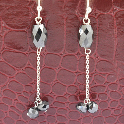 12 Ct, Very Stylish and Delicate Black Diamond Dangler Earrings - ZeeDiamonds