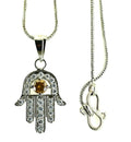 0.50 Ct Champagne Diamond Hamsa Hand Pendant With Accents- Beautiful Design - ZeeDiamonds