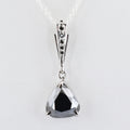 AAA 4.20 ct Rare Pear Shape Certified Black Diamond Solitaire Pendant - ZeeDiamonds
