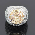 RARE 17.90 Ct Champagne Diamond Heavy Ring With Diamonds Accents, Great Shine & Luster WATCH VIDEO - ZeeDiamonds