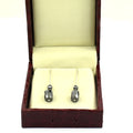 11.00 Ct Certified Black Diamond Dangler Drop Earrings in Silver - ZeeDiamonds