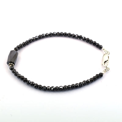 Certified Black Diamonds Bracelet 25 Cts Excellent Cut & Luster. 3 mm faceted. - ZeeDiamonds