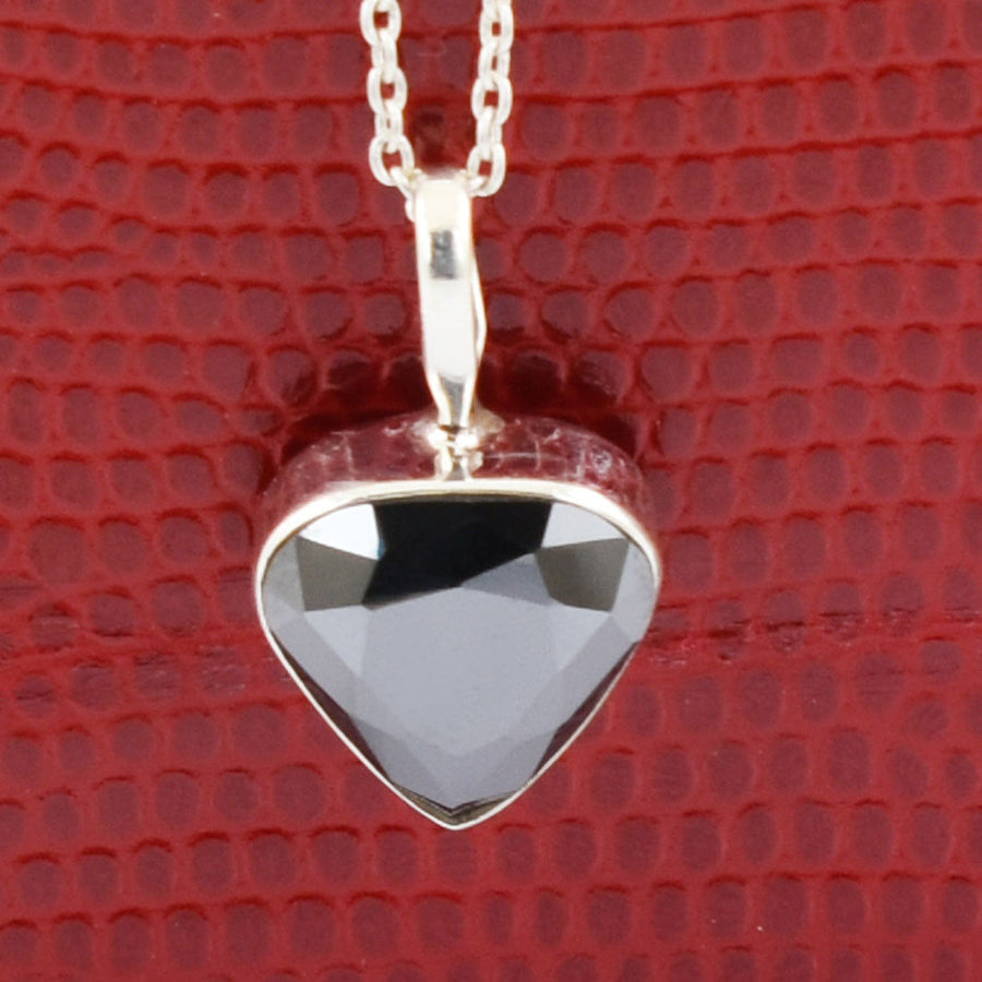 5 Ct Black Diamond Pendant in 925 Sterling Silver, Great Sparkle - ZeeDiamonds