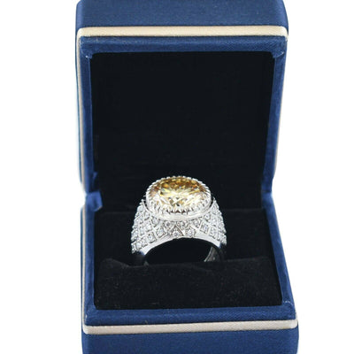 RARE 17.90 Ct Champagne Diamond Heavy Ring With Diamonds Accents, Great Shine & Luster WATCH VIDEO - ZeeDiamonds