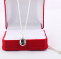 4 Ct, AAA Certified Oval Shape Black Diamond Chain Pendant - ZeeDiamonds