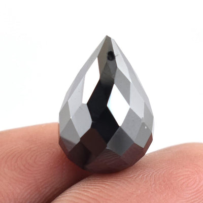 19 Cts Pear Cut Black Diamond Beads - AAA Quality, Great Shine - ZeeDiamonds