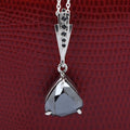 AAA 4.20 ct Rare Pear Shape Certified Black Diamond Solitaire Pendant - ZeeDiamonds