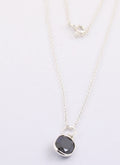 4 Ct, AAA Certified Oval Shape Black Diamond Chain Pendant - ZeeDiamonds