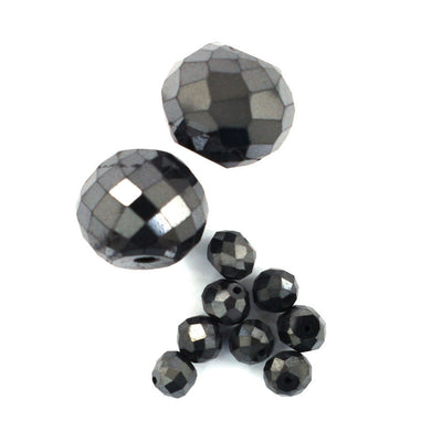 Lots of Jet Black Diamond 100% Certified 12 Cts Faceted Beads, For Jewelry Making - ZeeDiamonds