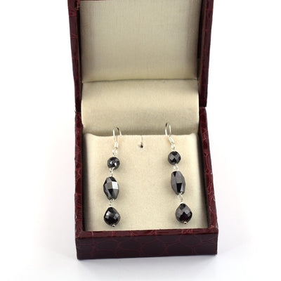 20.70 Cts Black Diamonds Dangler Earrings, Great Ideal For Valentines - ZeeDiamonds