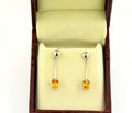 Stunning Citrine Gemstone Dangler Studs In 925 Sterling Silver - ZeeDiamonds