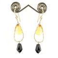 18.15 Ct Black Diamond & Citrine Drops Dangler Earrings - ZeeDiamonds