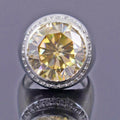 HUGE 20.60 Ct Champagne Diamond Heavy Ring with Diamond Accents, Great Shine & Luster WATCH VIDEO - ZeeDiamonds