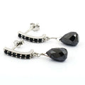 6.50 Ct Certified Black Diamond Dangler Studs, Drop Earrings In 925 Silver - ZeeDiamonds