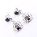 1 Ct Each Certified Black Diamond Dangler Earring With White Diamond Accents - ZeeDiamonds