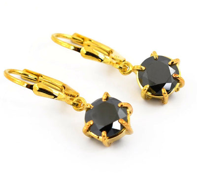 3 Carat, Certified Black Diamond Dangler Earrings Great Style - ZeeDiamonds