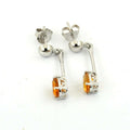 Stunning Citrine Gemstone Dangler Studs In 925 Sterling Silver - ZeeDiamonds