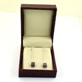 8 Ct, Certified Black Diamond Dangler Drop Earrings in Sterling Silver - ZeeDiamonds