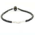 37 Cts Black Diamond Beads Bracelet In Sterling Silver Beautiful Design - ZeeDiamonds