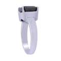 2.7 Ct Certified Asscher Cut Black Diamond Ring In Sterling Silver - ZeeDiamonds