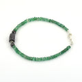 Black Diamond & Emerald Gemstone Sterling Silver Bracelet!Great Combination ! - ZeeDiamonds