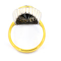 5 Ct Black Diamond with White Diamonds Accents, Ring In Yellow Gold Finish - ZeeDiamonds