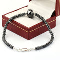 37 Cts Black Diamond Beads Bracelet In Sterling Silver Beautiful Design - ZeeDiamonds