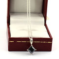 Princess Cut Black Diamond Pendant in 925 Sterling Silver 1.50 Carats Certified - ZeeDiamonds