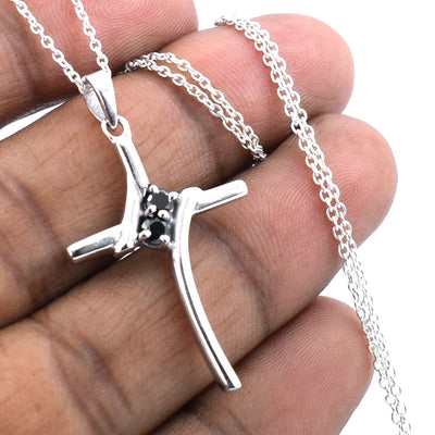 Certified Black Diamond Pendant in 925 Sterling Silver Beautiful Shine & Lustre! - ZeeDiamonds