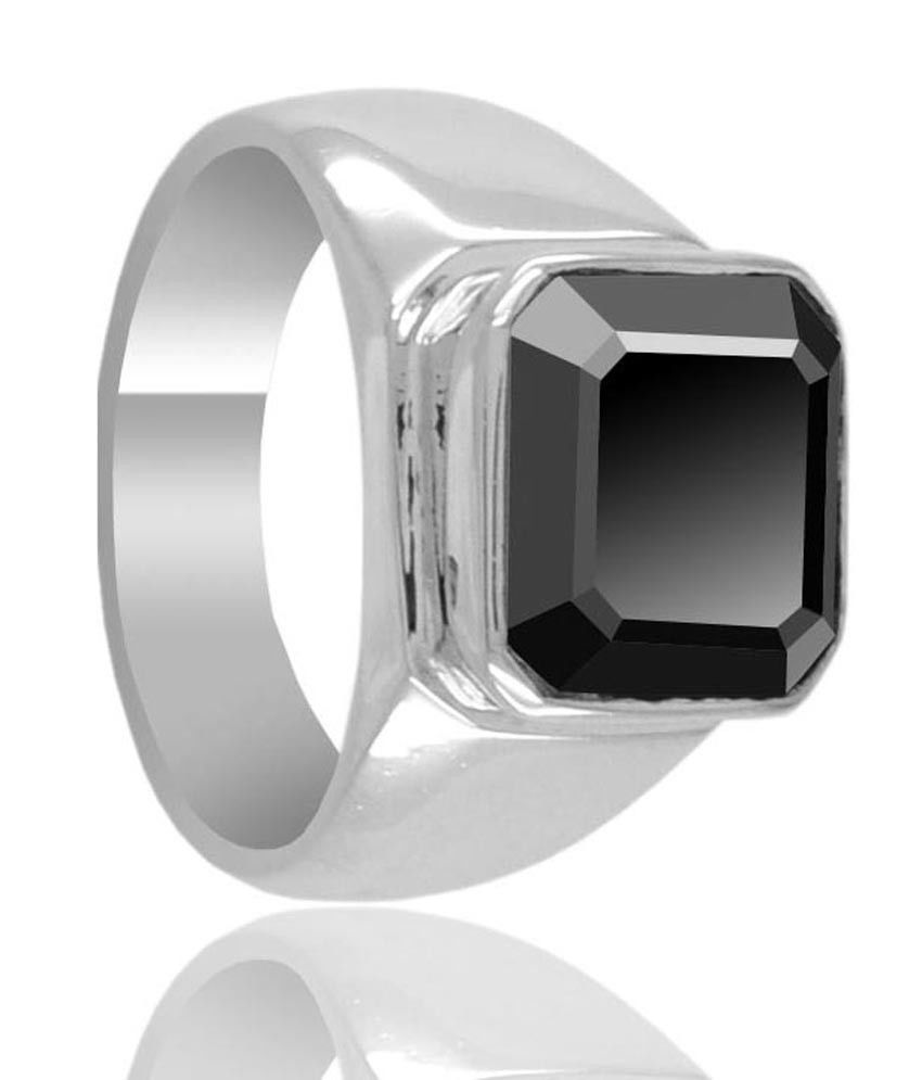 3.1 Ct Asscher Cut Black Diamond Solitaire Ring - ZeeDiamonds