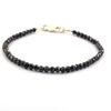 14 Ct Certified Black Diamond Beaded Bracelet in 925 Silver Clasp- Great Sparkle & Luster