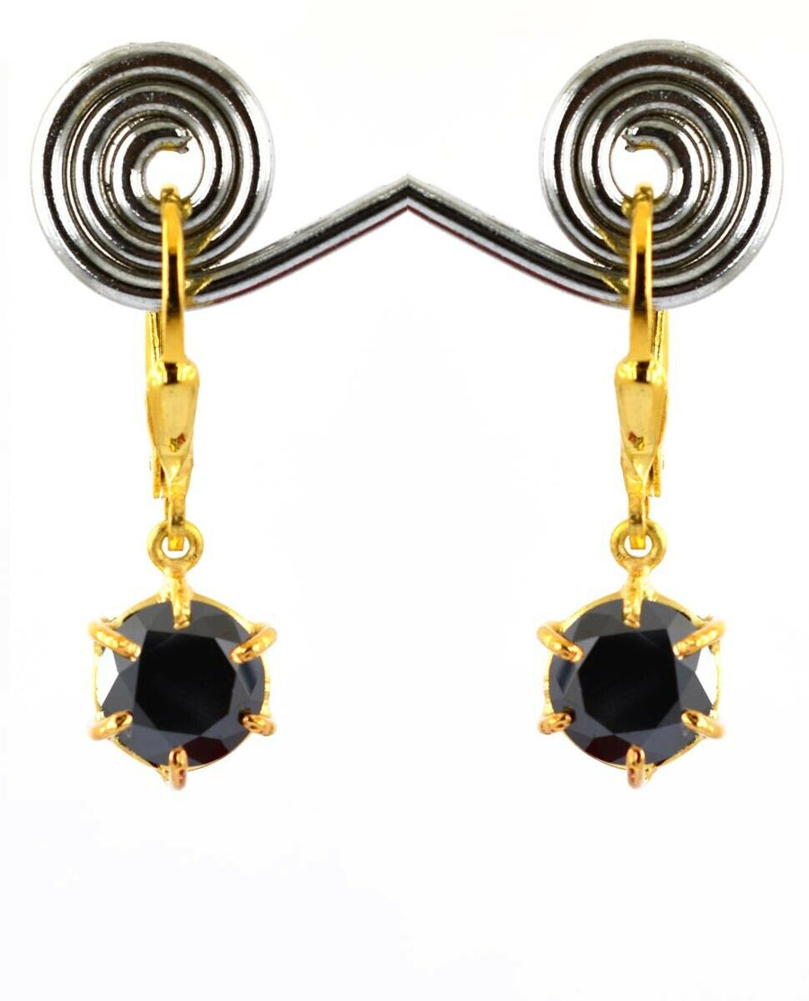 3 Carat, Certified Black Diamond Dangler Earrings Great Style - ZeeDiamonds