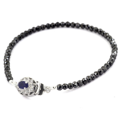 Certified 4 mm Black Diamond Bracelet With Silver Clasp.Earth Mined. AAA Quality - ZeeDiamonds